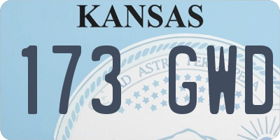 KS license plate 173GWD