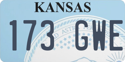 KS license plate 173GWE