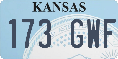 KS license plate 173GWF