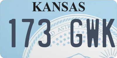 KS license plate 173GWK