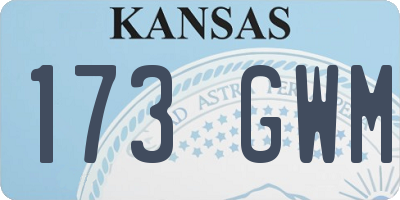 KS license plate 173GWM