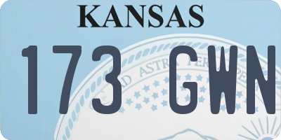 KS license plate 173GWN