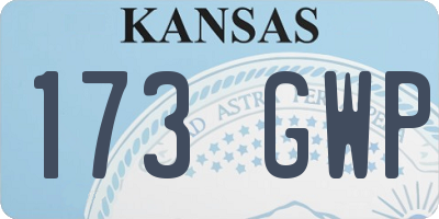 KS license plate 173GWP