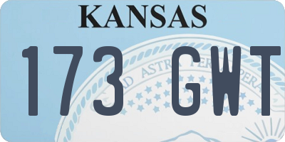 KS license plate 173GWT