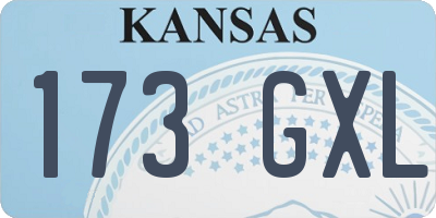 KS license plate 173GXL
