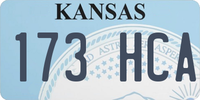 KS license plate 173HCA
