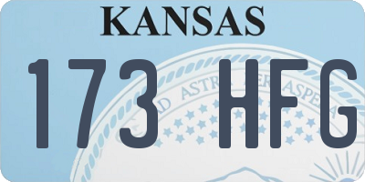 KS license plate 173HFG
