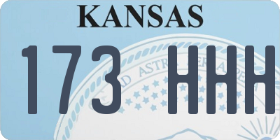 KS license plate 173HHH