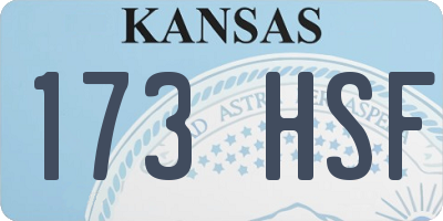 KS license plate 173HSF