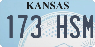 KS license plate 173HSM