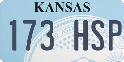 KS license plate 173HSP