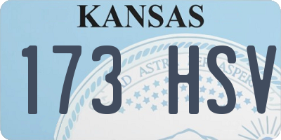 KS license plate 173HSV
