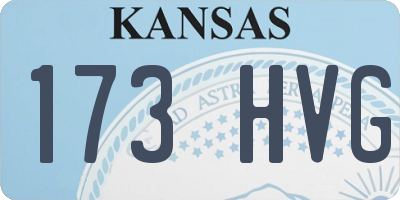 KS license plate 173HVG