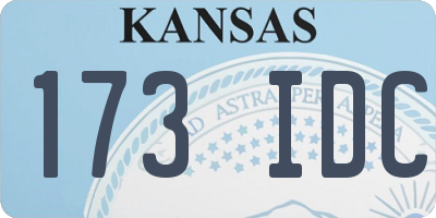 KS license plate 173IDC