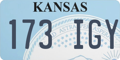 KS license plate 173IGY