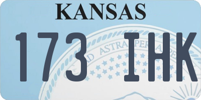 KS license plate 173IHK