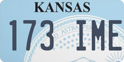 KS license plate 173IME