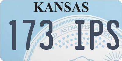 KS license plate 173IPS