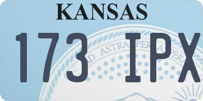 KS license plate 173IPX