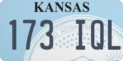 KS license plate 173IQL