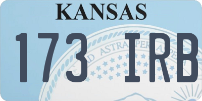 KS license plate 173IRB