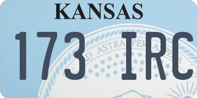 KS license plate 173IRC