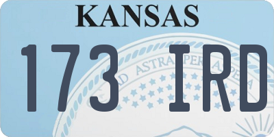 KS license plate 173IRD