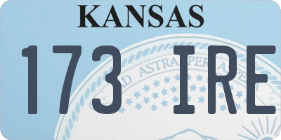 KS license plate 173IRE