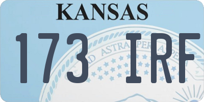 KS license plate 173IRF