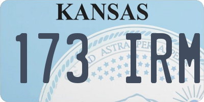 KS license plate 173IRM