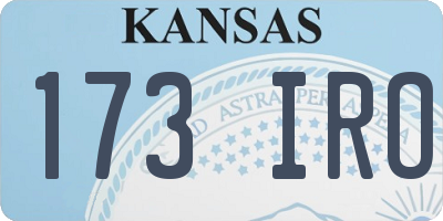 KS license plate 173IRO