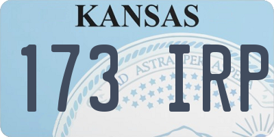 KS license plate 173IRP