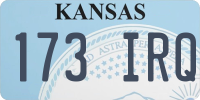 KS license plate 173IRQ