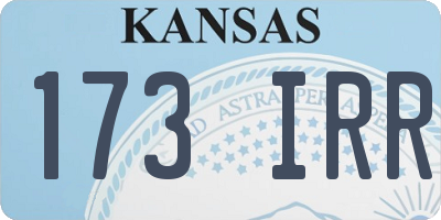 KS license plate 173IRR