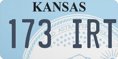 KS license plate 173IRT