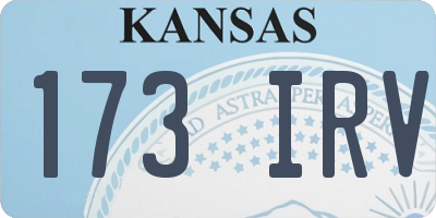 KS license plate 173IRV