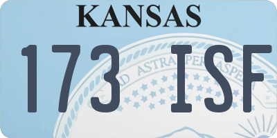 KS license plate 173ISF