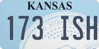 KS license plate 173ISH