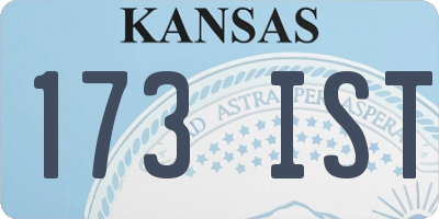 KS license plate 173IST