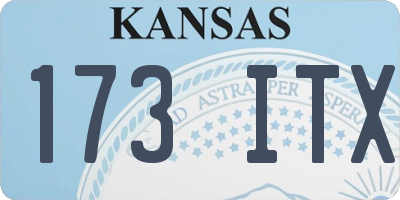 KS license plate 173ITX