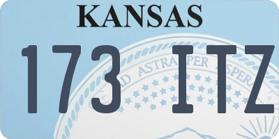 KS license plate 173ITZ