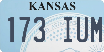 KS license plate 173IUM