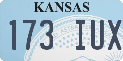 KS license plate 173IUX
