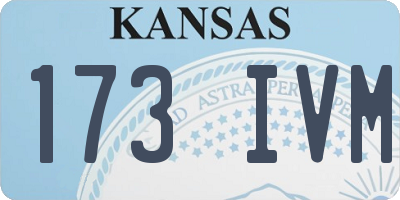 KS license plate 173IVM