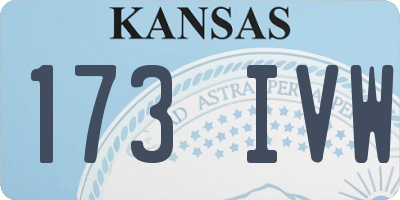 KS license plate 173IVW