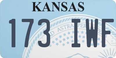 KS license plate 173IWF