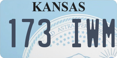 KS license plate 173IWM
