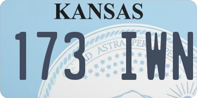 KS license plate 173IWN