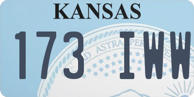 KS license plate 173IWW