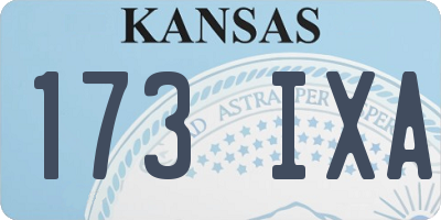 KS license plate 173IXA